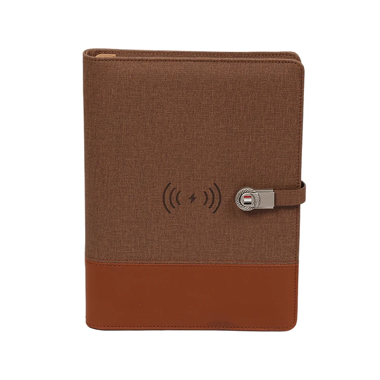 Multifunctional Customized Size Hardcover Travel USB Powerbank Diary Planner notebook With powerbank