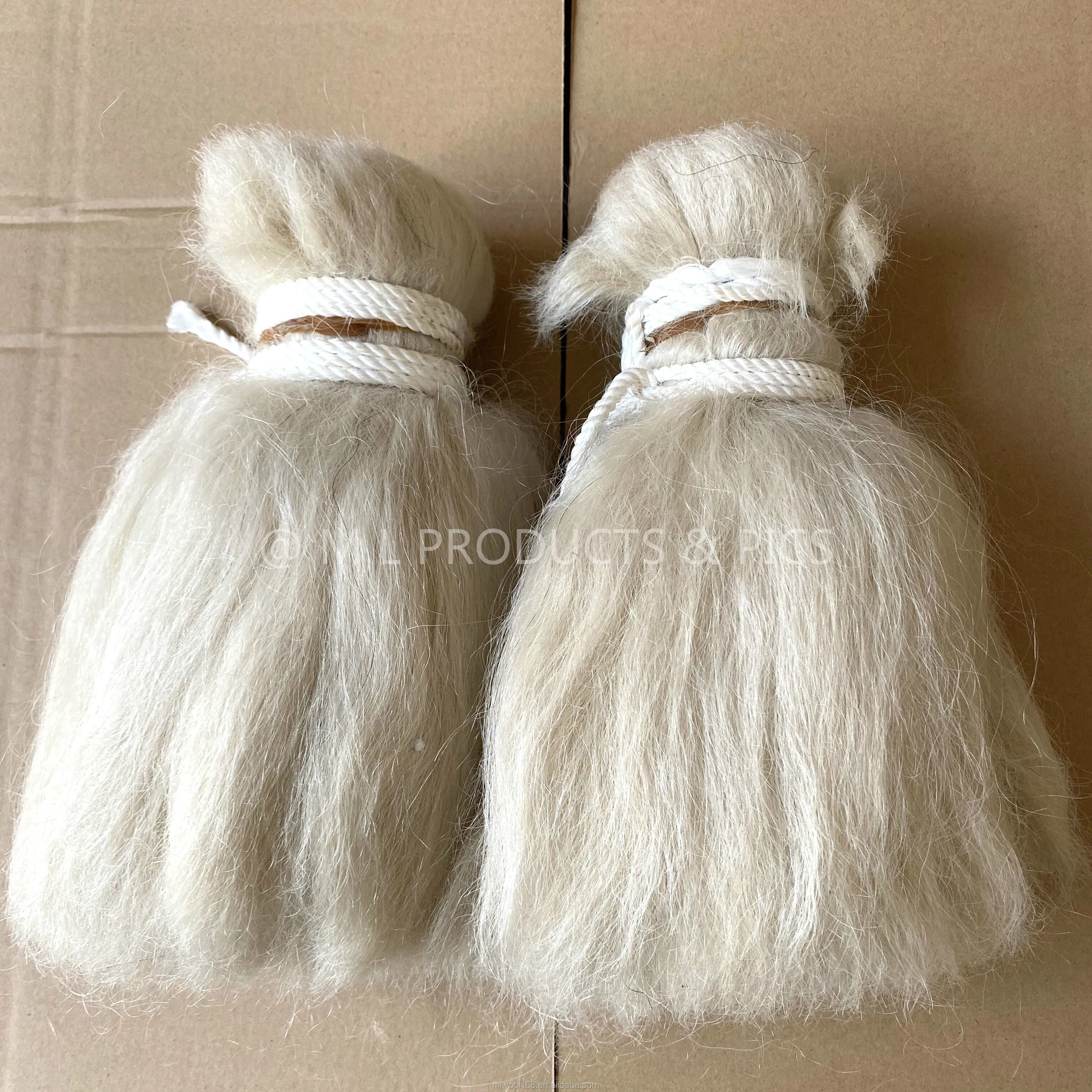100 Washed Clean Yak Body Hair Bundles Yak Tail Hair Natural White