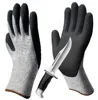 Hppe Fiber Anti Cut Level 5 Polyurethane Palm Coated Cut Resistant Gloves for Woodworking Glass Construction