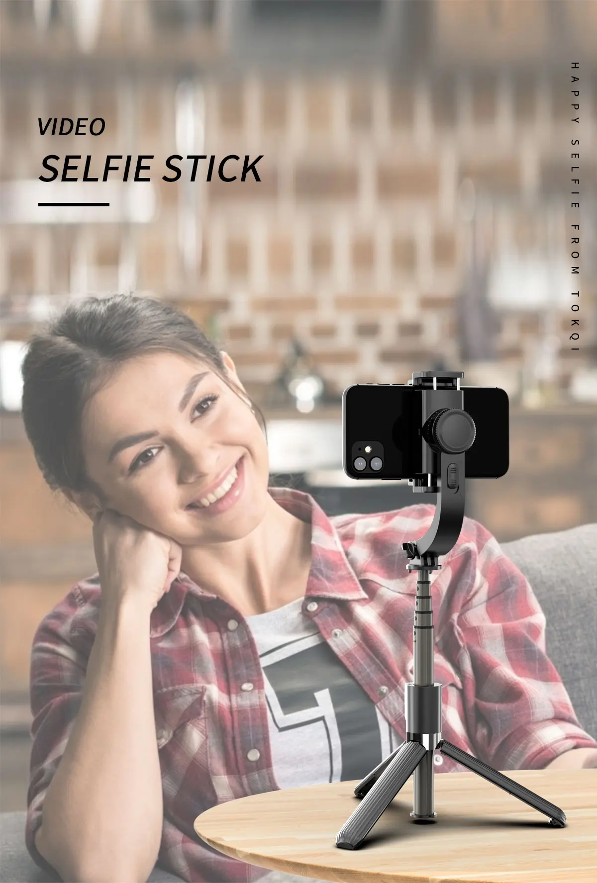 Hot Selling Handheld Gimbal Stabilizer L08 Wireless Aluminum Alloy Foldable Selfie Stick with Tripod for Android IOS Smartphone