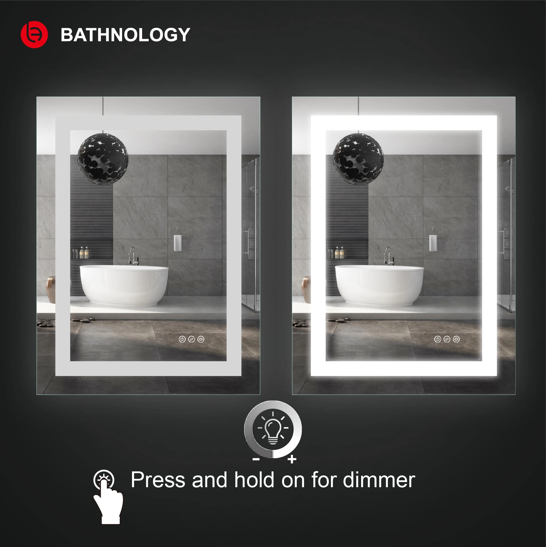 Modern Multi-functions Smart mirror with Led Light hotel Bathroom led mirror vanity