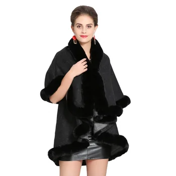 black fake fur shawl