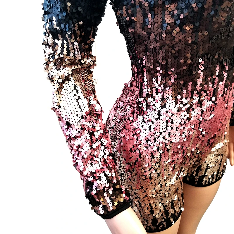 KG2514 women latest design cleavage sequin jumpsuit sexy club dress
