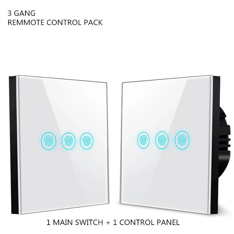 UE standard touch 3 gang electrical smart remote control switch