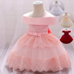 Hot Newborn Christening Lace Clothing Baby Girl Princess Dresses 1st Birthday Winter Party Christmas Dress Girl Clothes