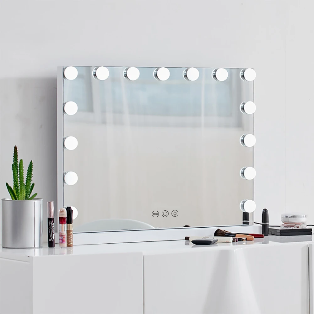 hansong Wall Mounted Vanity LED 15 Bulb Mirror Light Kit for Makeup Hollywood Mirror with Light Stage