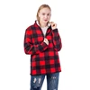 Popular Red and Black Plaid Women Casual Pullover