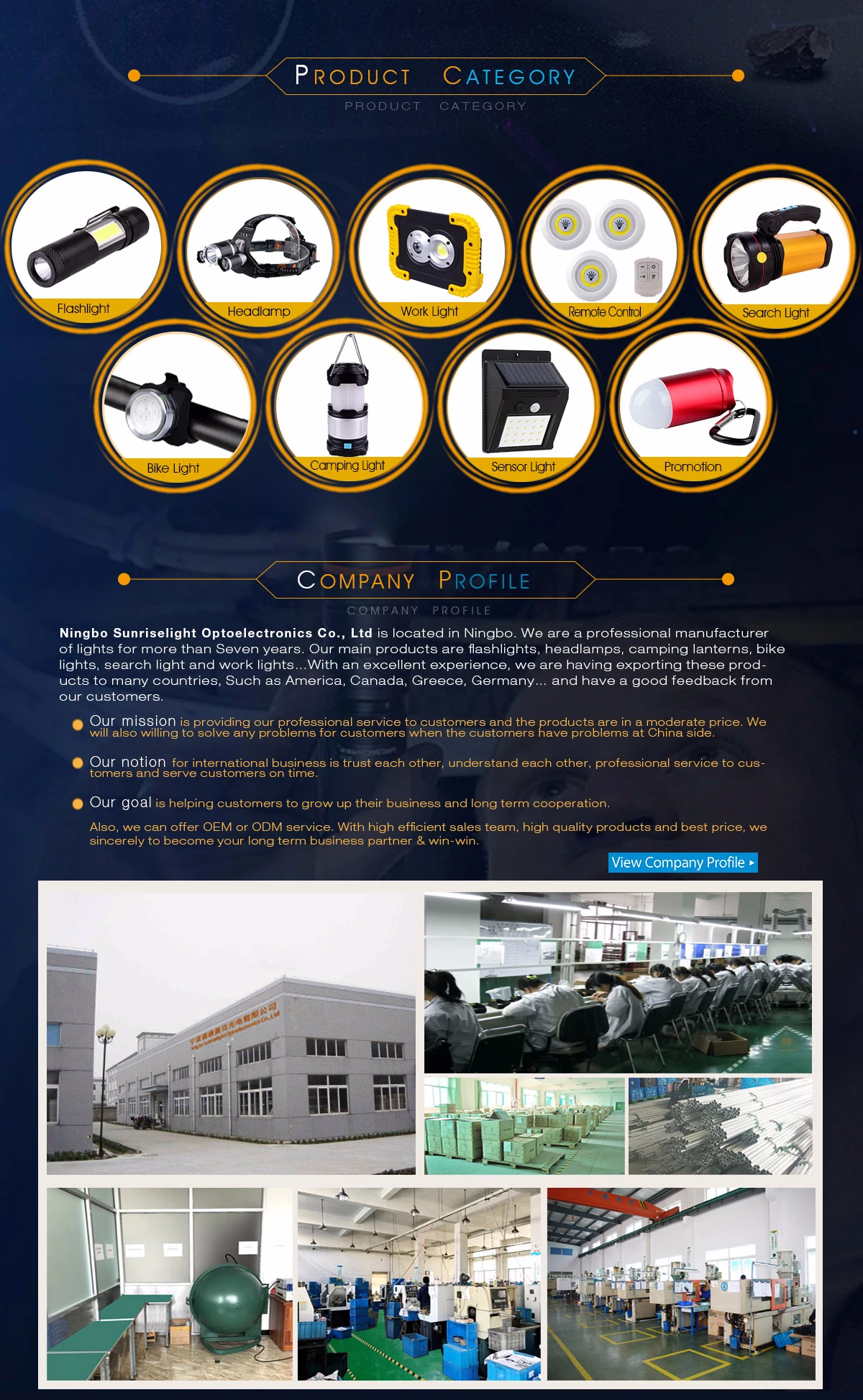 Ningbo Sunriselight Optoelectronics Co., Ltd. Lighting Appliance