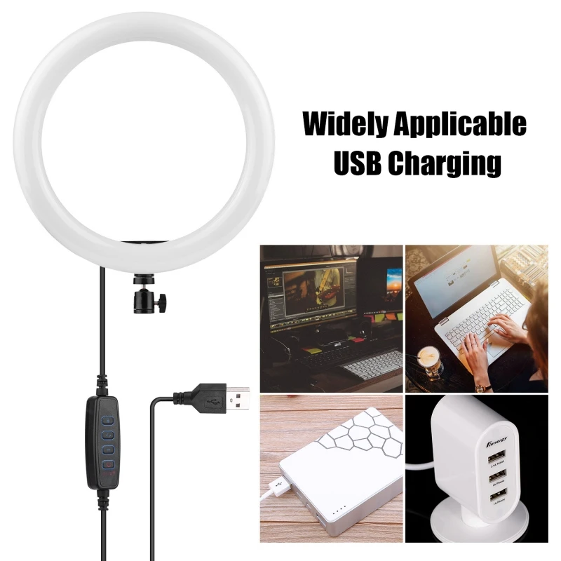 26cm/10inch LED Selfie Ring Light Dimmable LED Ring Lamp Photo Video Camera Phone Light ringlight For Live YouTube Fill Light