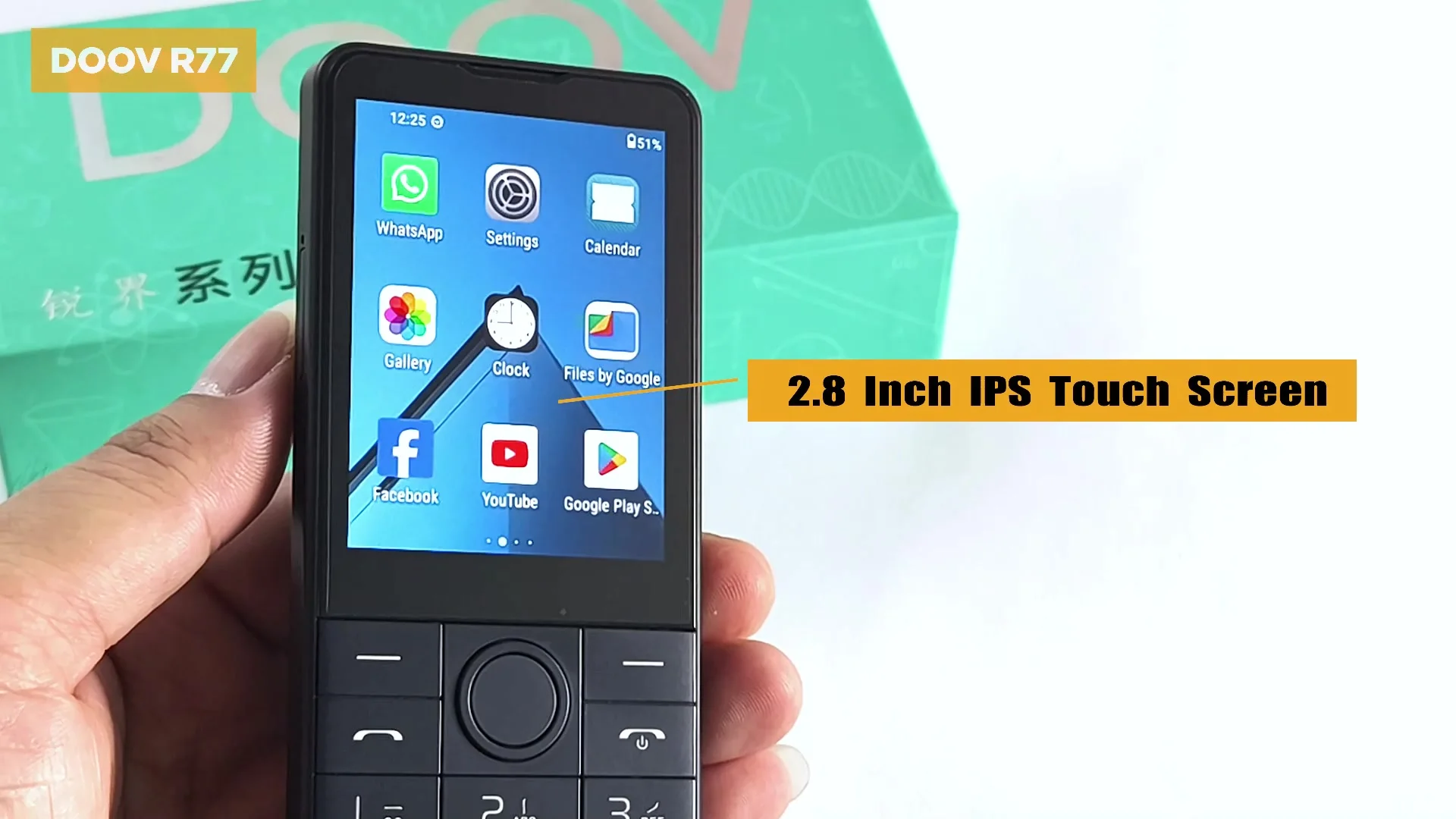 DOOV R77 Inch IPS Android Keypad Phone Without Camera Dual SIM