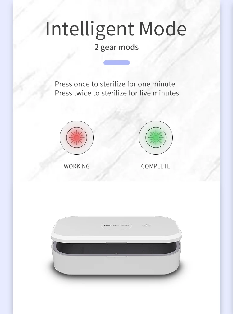 Rechargeable Portable Small Led UV Light Smartphone Sterilizer Box 