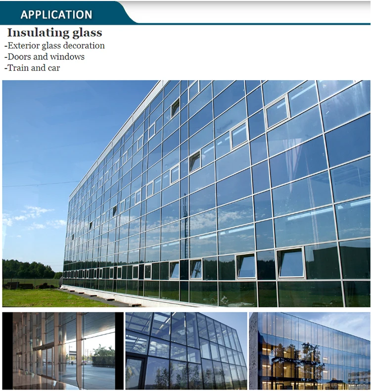Architecture Glass AGC Low E Sun E Double Triple Glazed Insulating Glass Hollow Glass For Curtain Wall