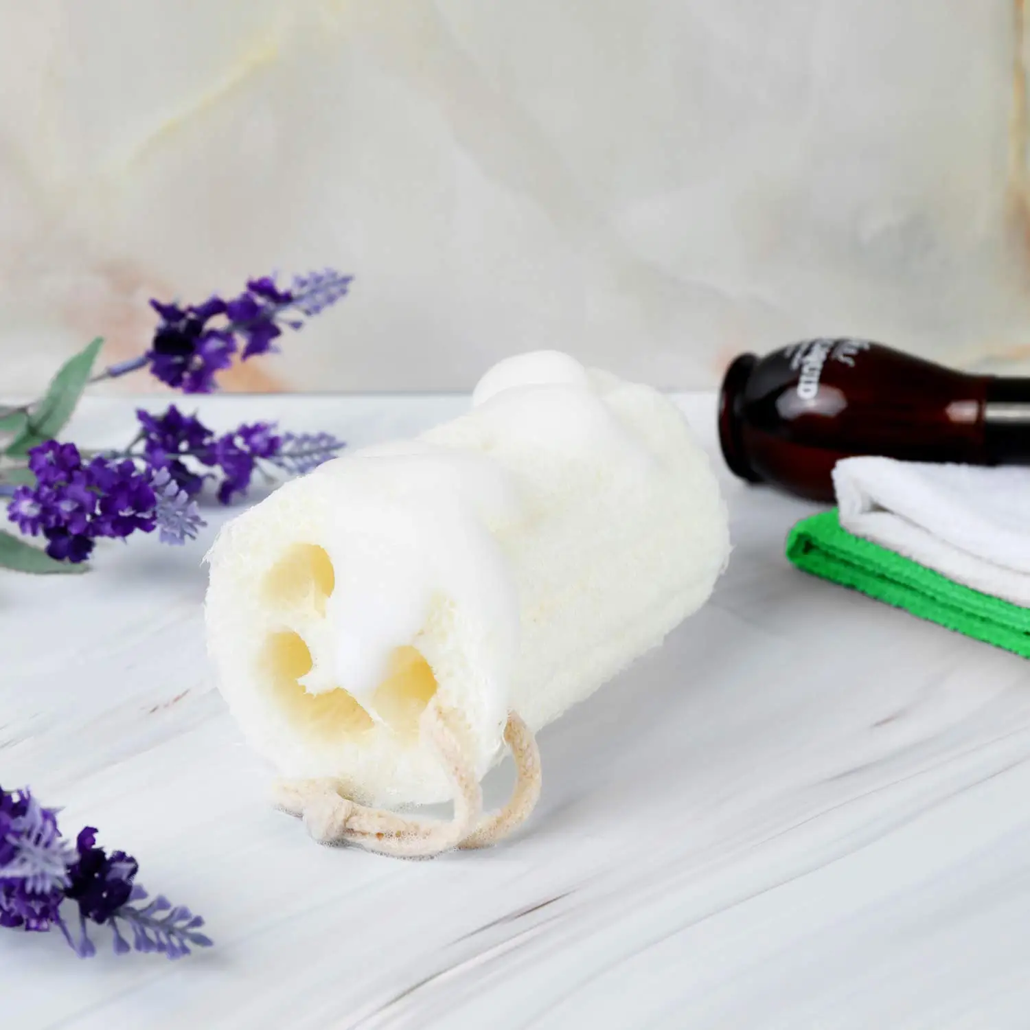 Organic Loofah Shower Sponge,Primitive Loofah Bath Ball Combined With