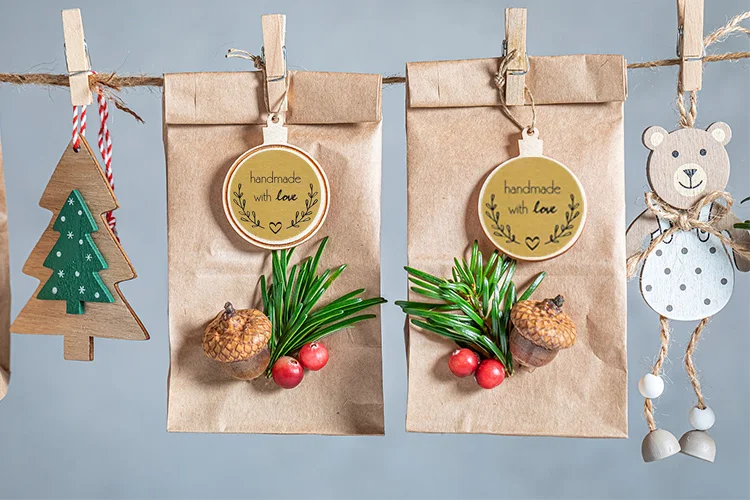 500 pcs天然牛皮纸手工贴纸diy手工制作的爱标签婚礼贴纸不干胶贴纸