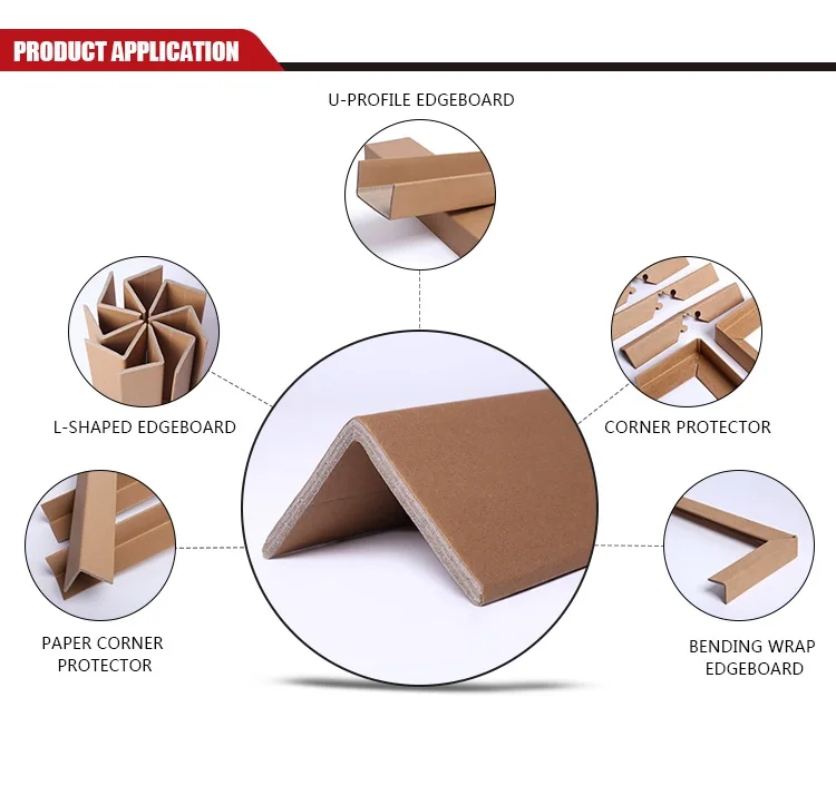 Strong Hard Corrugated Kraft Carton Corner Protector Paper Angle Bead