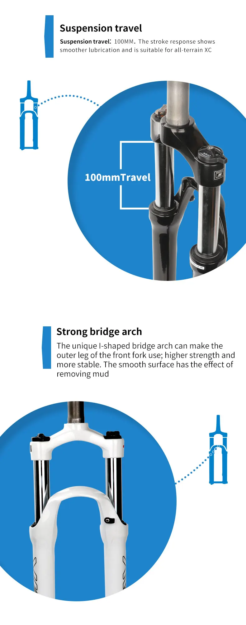 Suntou Xcm 26 27.5 29 Inch Race Level Locked Disc Brake Bicycle Fork