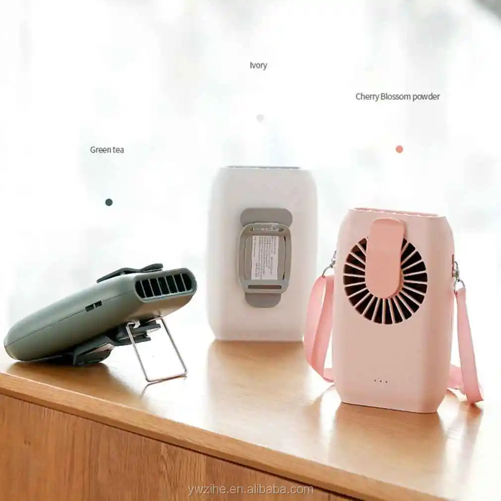 Hanging waist fan USB charging hanging neck fan mini handheld multi-function portable desktop small fan