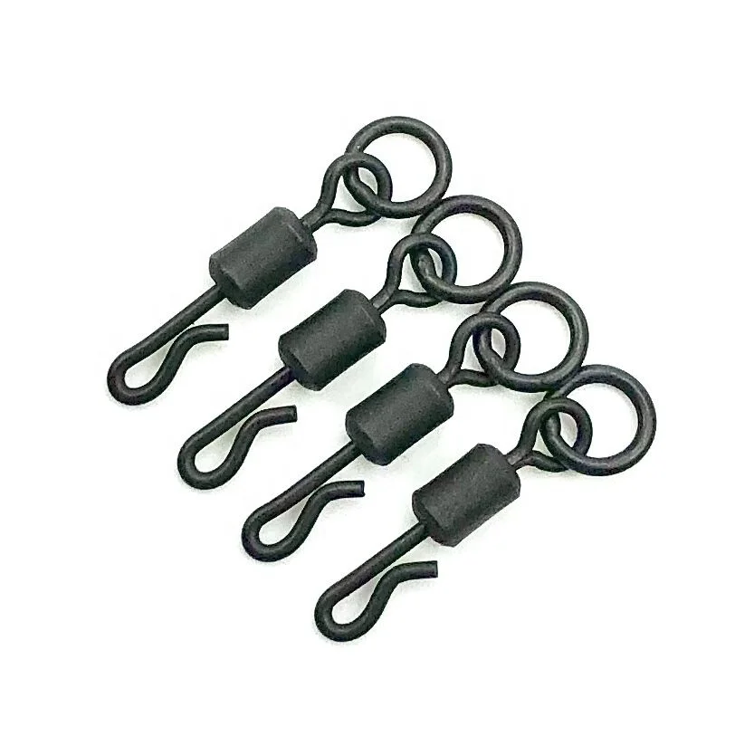 Carp Fishing Swivels Uk 8 Flexi Ring Clips Swivel Matte Black