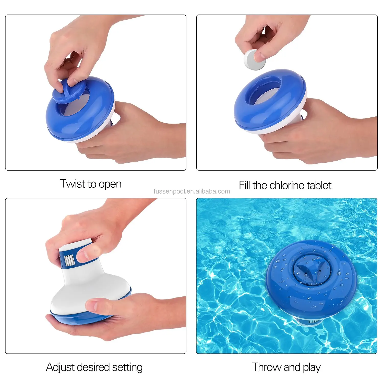 5-inch Floating Chlorine Dispenser, Large Capacity Adjustable Release Tablet Floater for Indoor & Outdoor Swimming Pool SPA