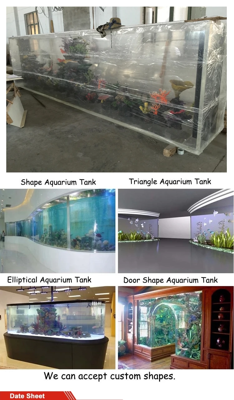 Single Time Cast Acrylic Aquarium Panel Large Acrylic Fish Tank