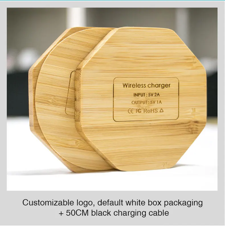 Wireless Charging 2020 NEW Hot Selling Portable Universal Wooden Wireless Phone Charger Fast Charging  Customized Mobile Power