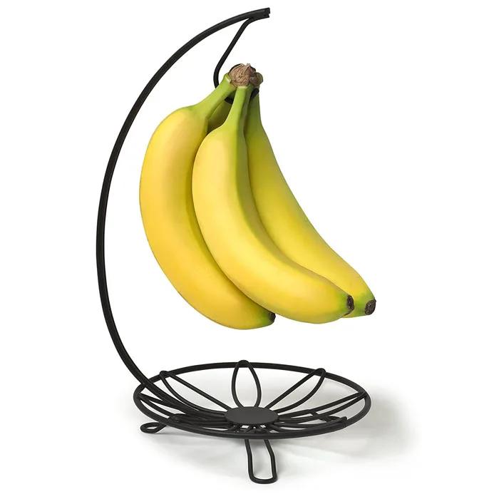 Black Metal Wire Counter Top Banana Holder Stand Banana Display Rack