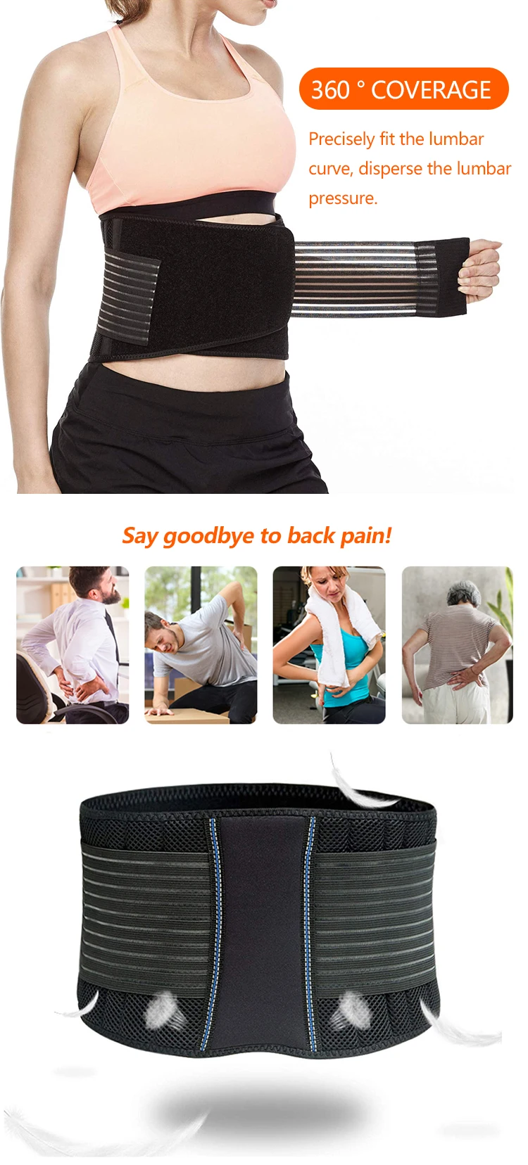 Enerup Long Ladies Double Posture Back Brace Women Male Workout Slimming Waist Trainer Trimmer Support Belt