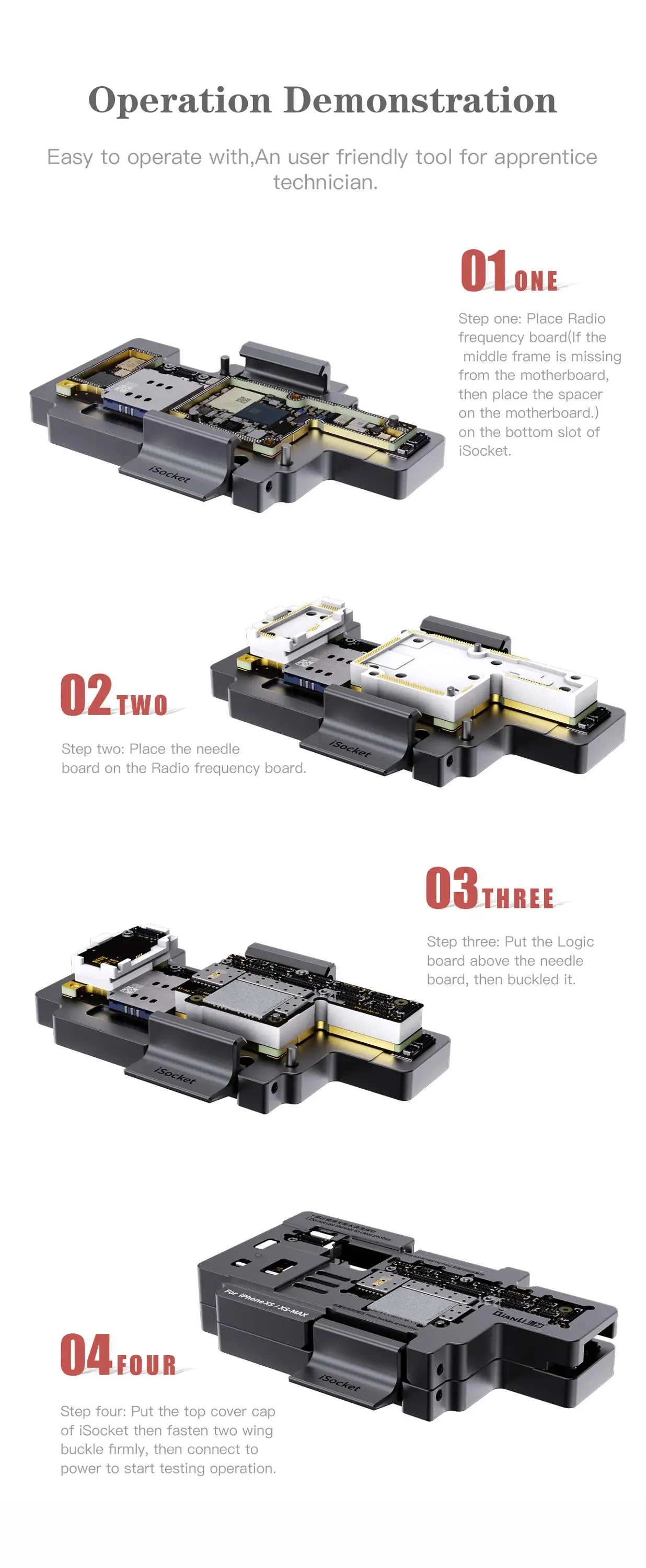 iSocket from QianLi for iPhone XS/ XS MAX  motherboard test and repair