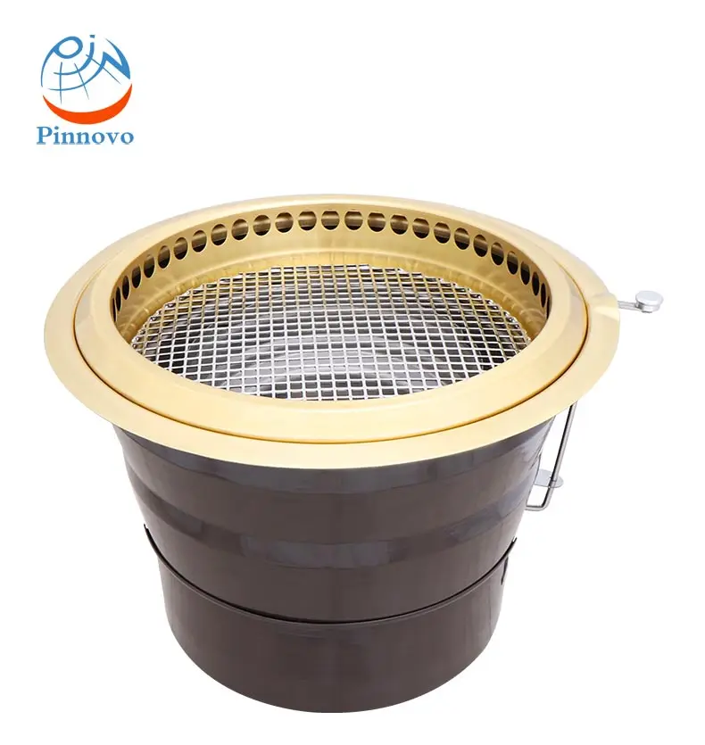 Pinniu Round Tabletop Yakiniku Grills Bbq Rotisserie Smokeless Roaster