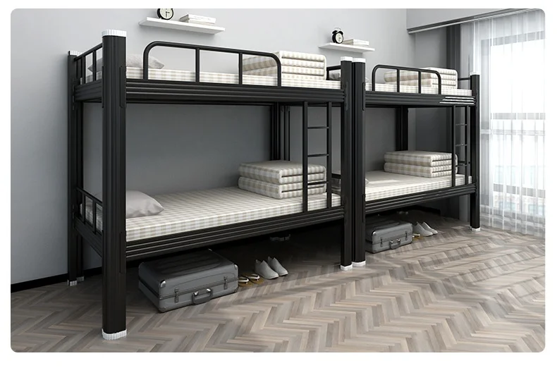 product durable metal bunk bed with ladder soft modern design for school dormitory or home use budget friendly option-15