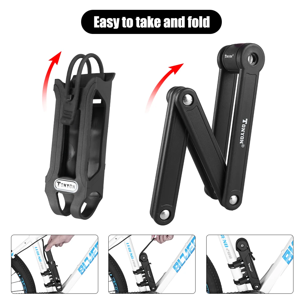Tonyon Mountain Bike Folding Lock Electric Bicycle Part Chain Lock