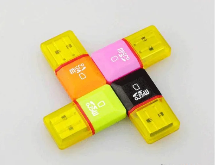 Portable Mini Diamond USB 2.0 Hi-Speed Micro SD SDHC TF Card Reader Random Color - ANKUX.COM