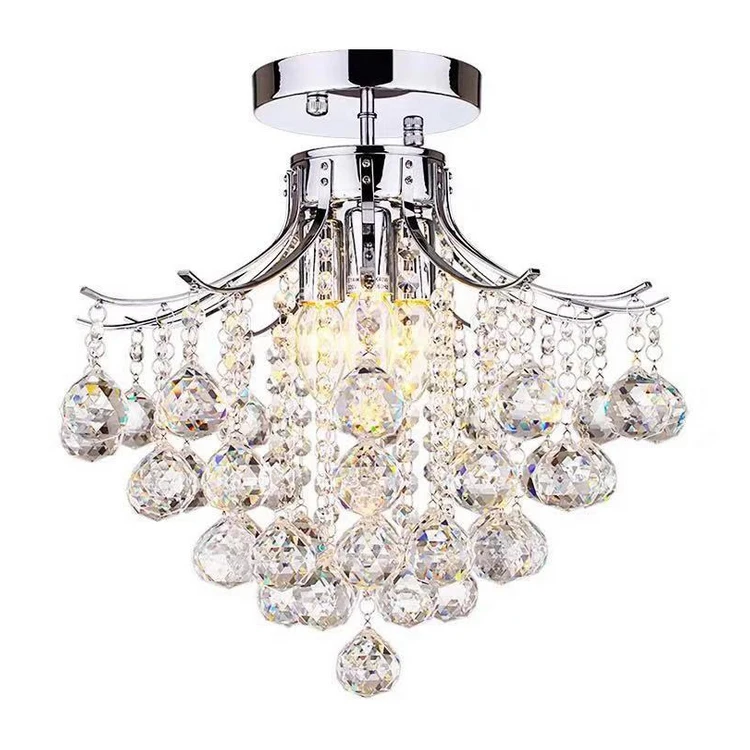 Wholesale 2020 Modern Iron Round Luxury Contemporary Fashion K9 Crystal Pendant Light
