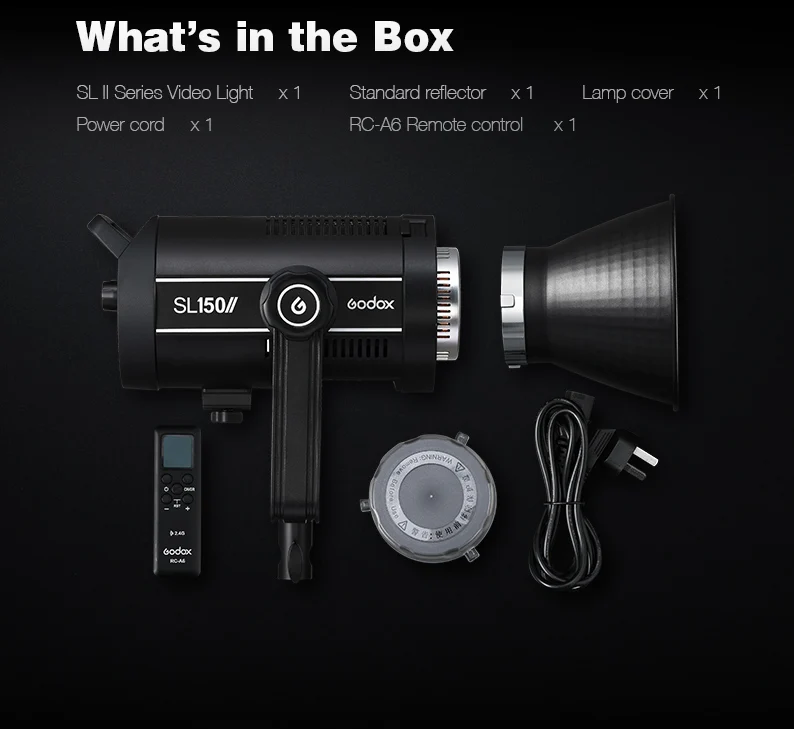 Godox SL150II 150W SL200II 200W daylight balanced LED video light 5600K wireless remote control for photography Video lighting