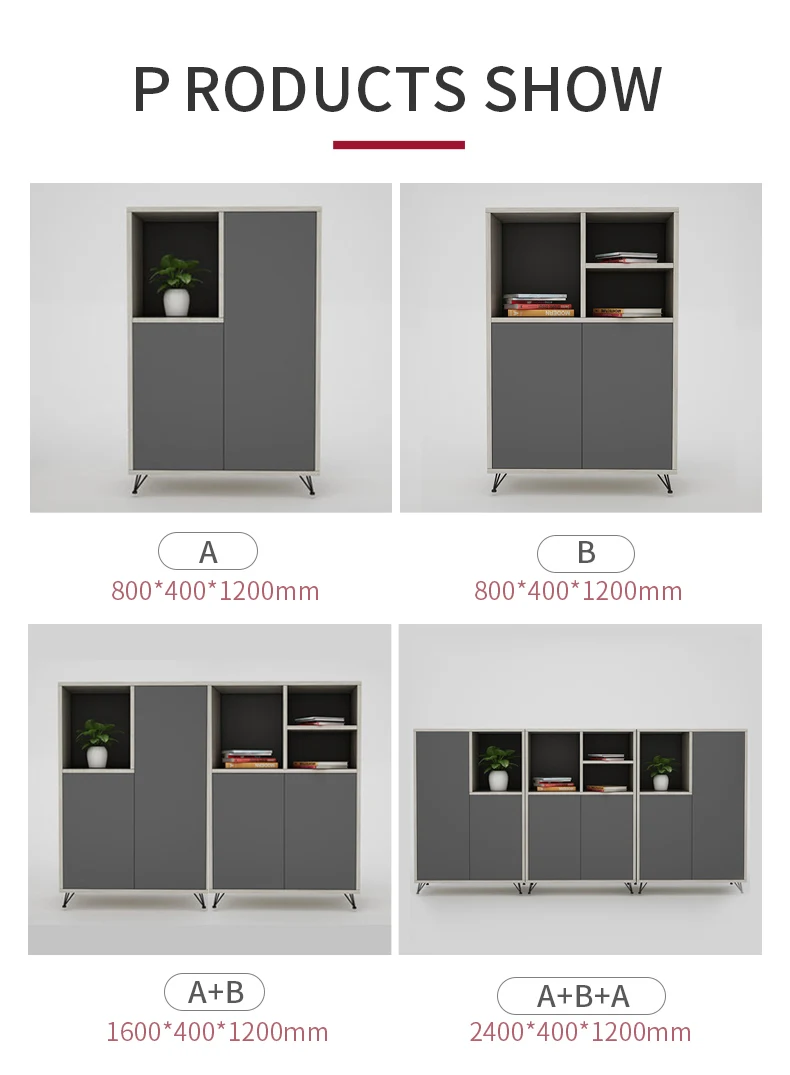 Wooden modern vertical staff low cabinet file storage cabinet