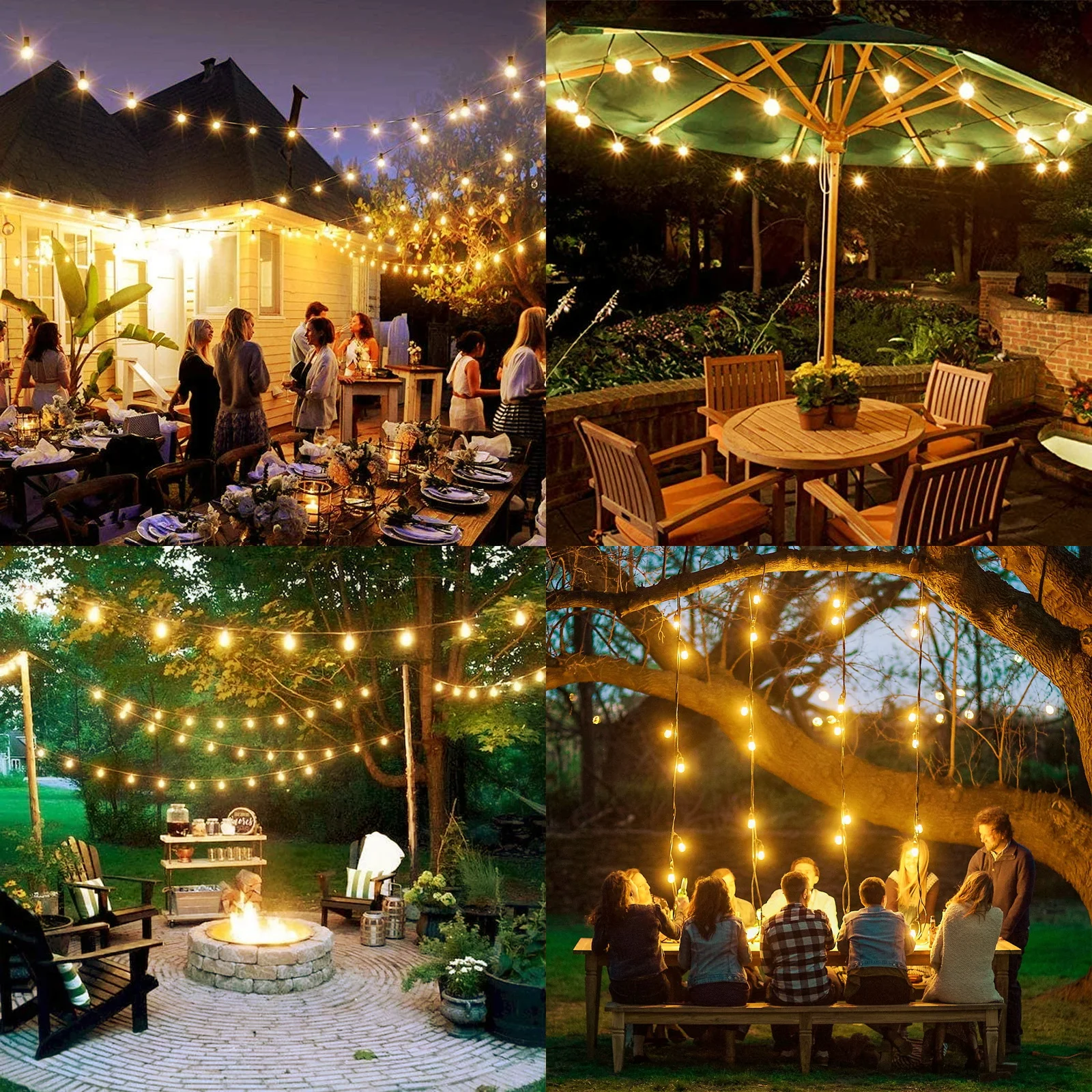 G45 Warm White Cord String Lights Smart App Controlled Rgb Color For