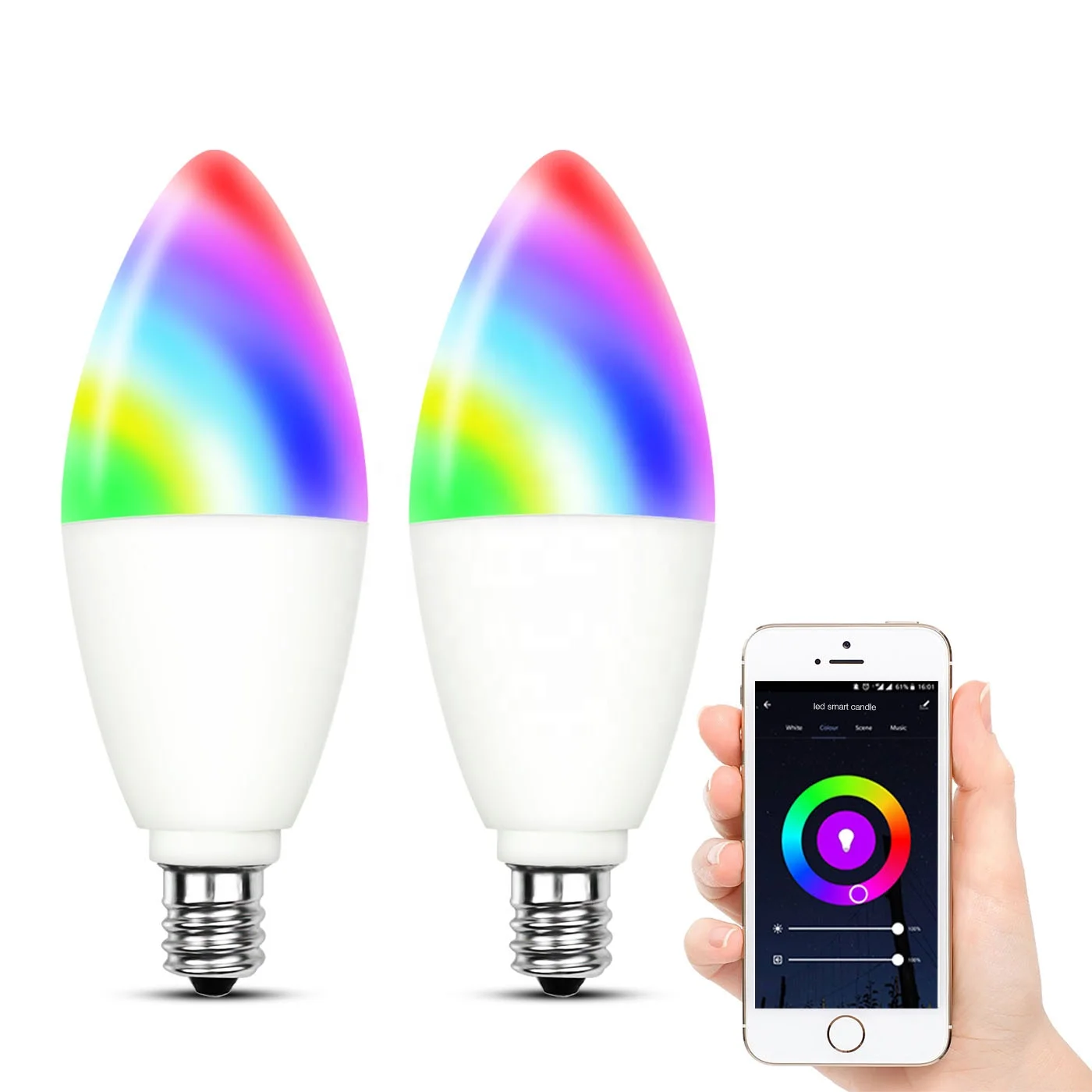 Amazon Suppler WIFI Smart Light LED Candle Bulb For Home Decoration Work With Google Home Alexa Echo