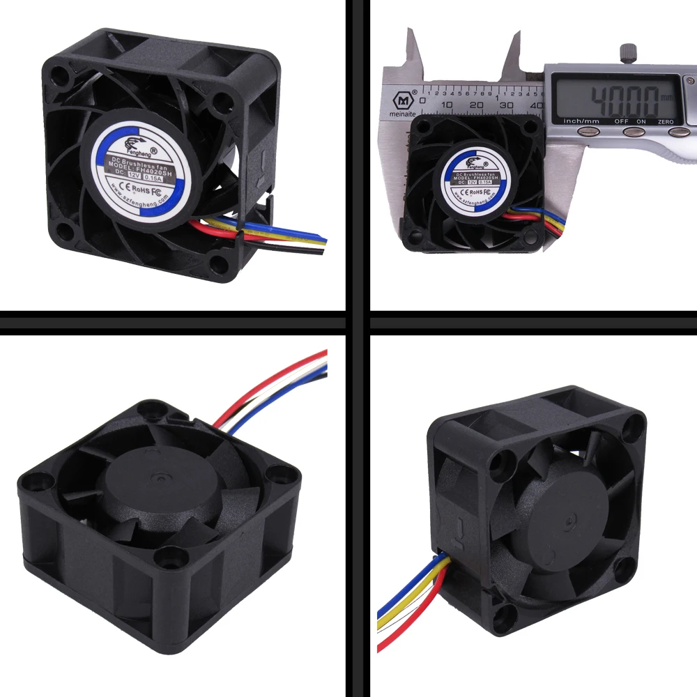 40mm 3 Pin 40x40x20 Dc 12v 1u Server Low Noise Switch Axial Flow