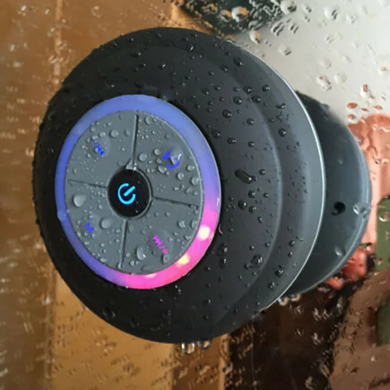 sucker bathroom waterproof wireless speaker with led light and handsfree - ANKUX.COM