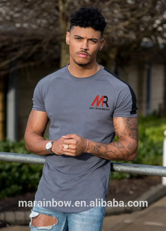 short sleeve curved hem tee