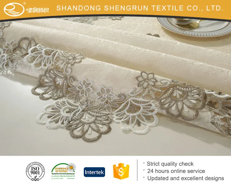 New design embroidery table cloth for home party and wedding