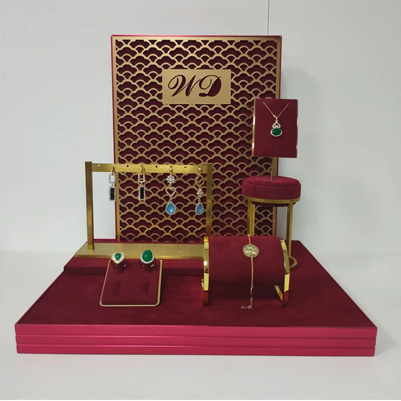 Wholesale Jewelry Display Custom Fabric Jewellery Stand For Counter