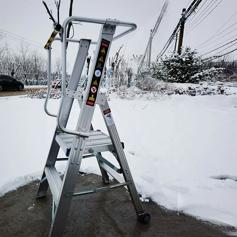 2 Steps Folding Aluminum Stair Work Platform Ladder Portable Stair