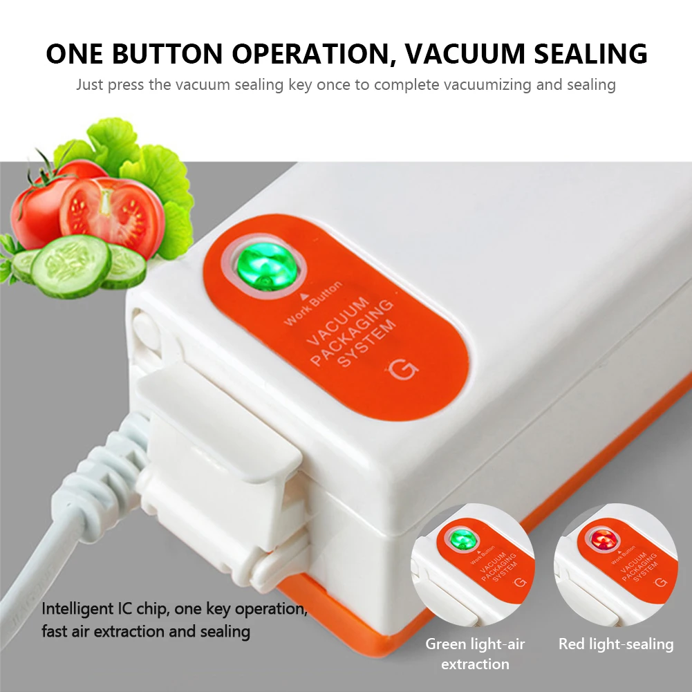 220V/110V Vacuum Sealer Packaging Machine with Free 10pcs Vacuum Bags  Household Black Food EU/UK/US Plug Vacuum Sealer