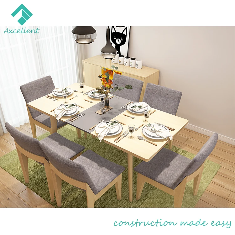 6 Seater Dining Room Table Modern Design Home Use Wooden Table And