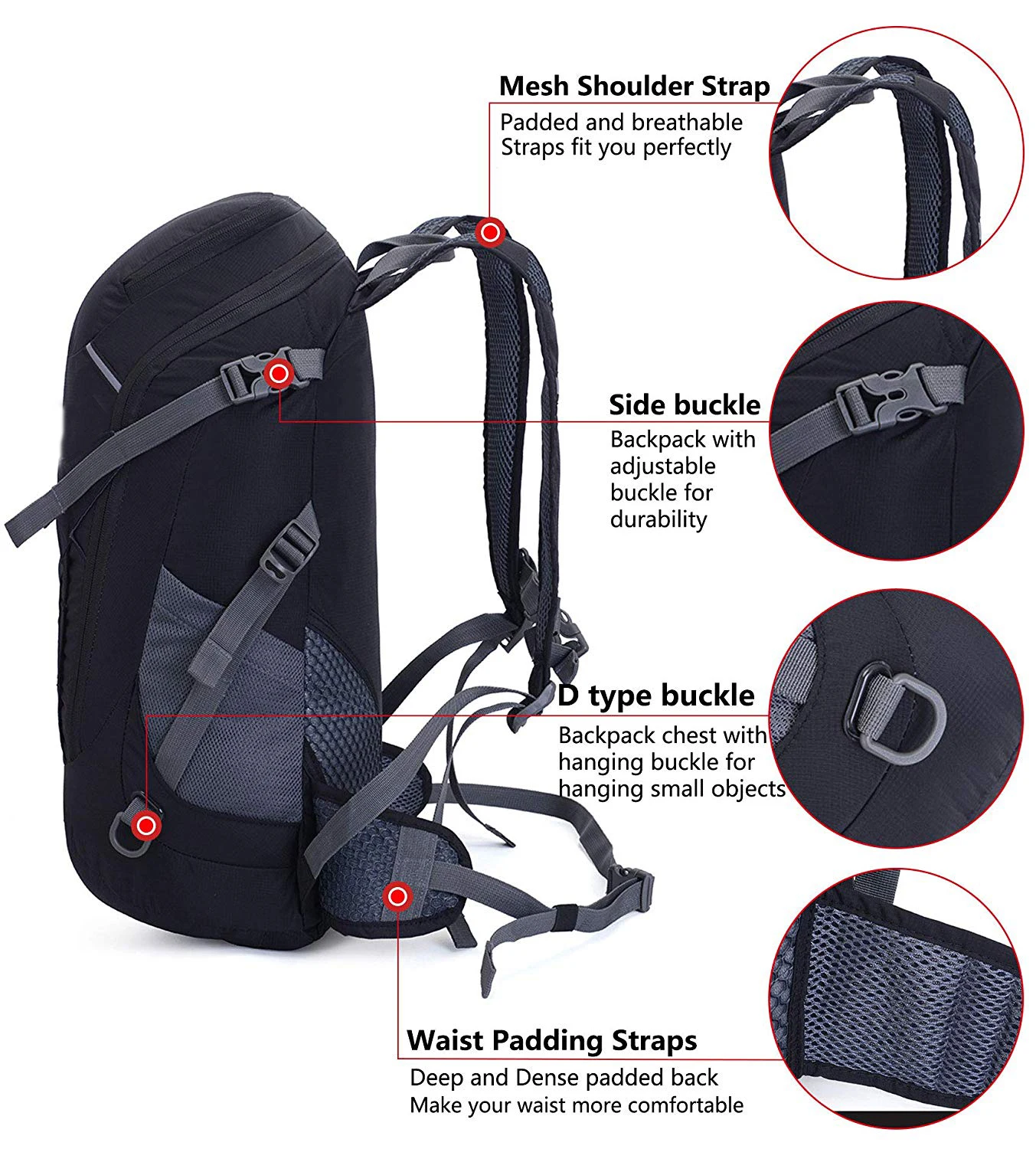 可折叠可折叠防水轻便徒步背包野营户外运动