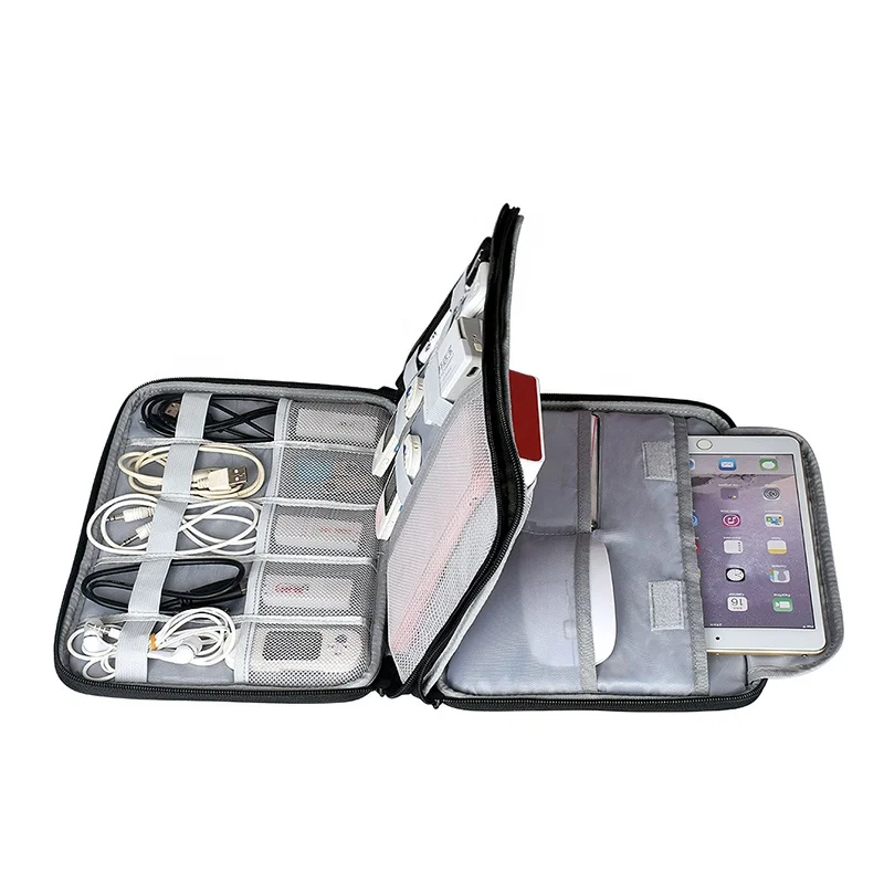 
Ready to ship small order empty logo digital charging cable organizer storage bag 