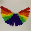 Multicolor Feather Wings Rainbow Angel Kids Girls Cape Festival Cosplay Costume feather wing