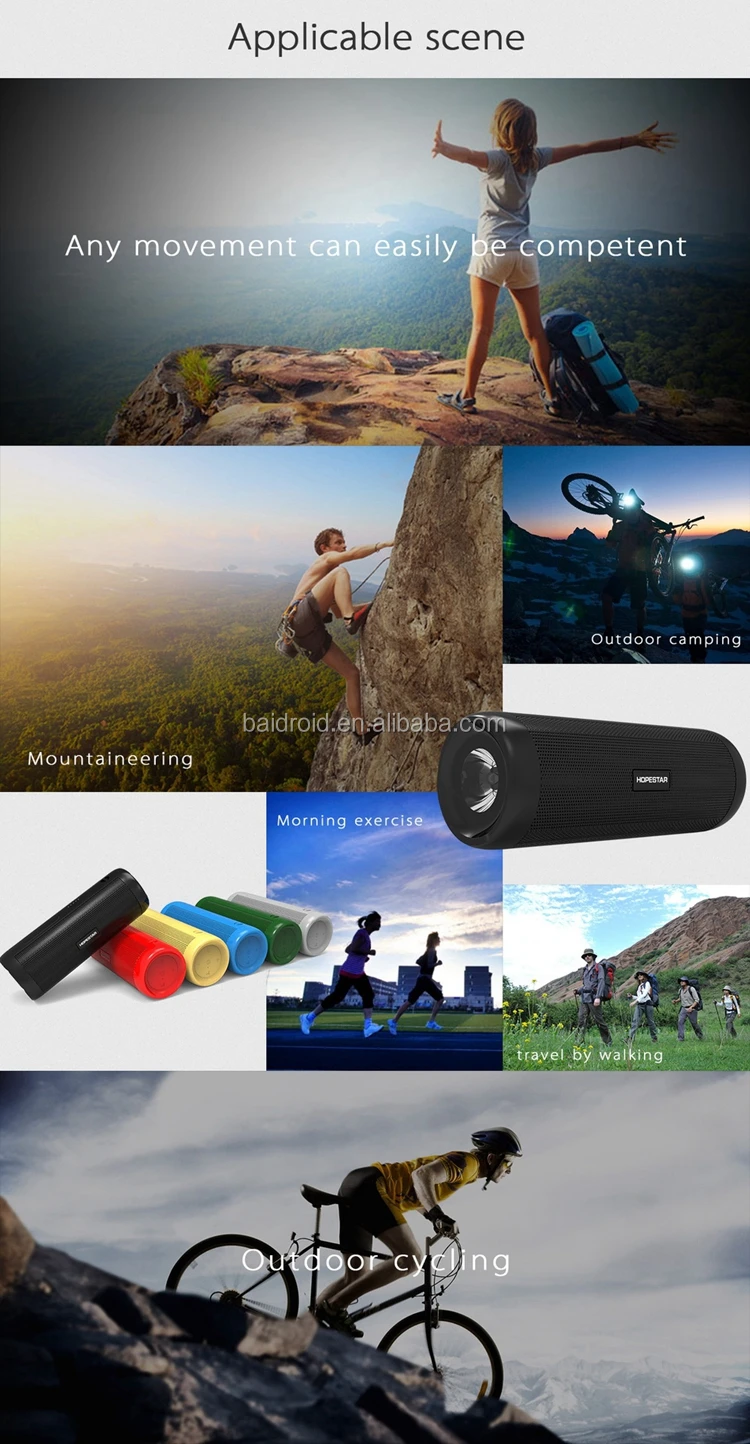 Hopestar P4 Outdoor Wireless Bluetooth Speaker Power Bank 10W Portable Bass Stereo Loudspeaker Mp3 Handsfree With Mic Flashlight - ANKUX.COM