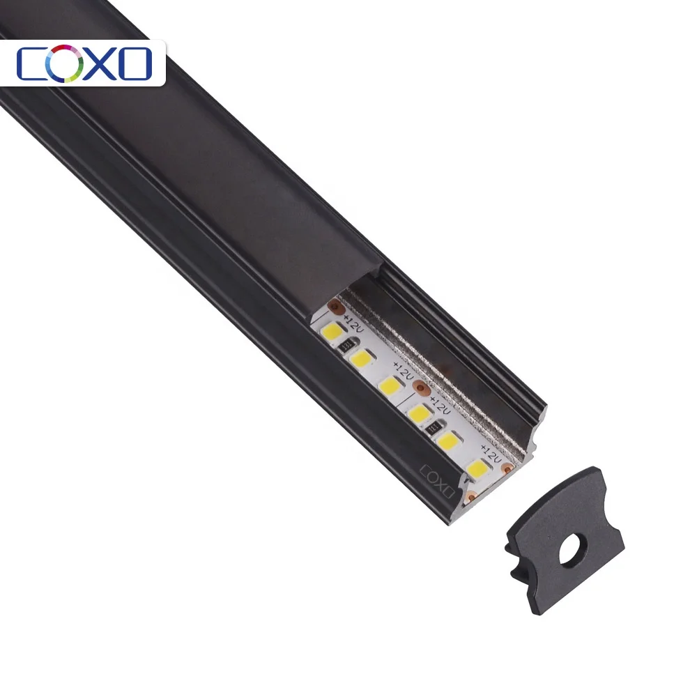 Decorations Black LED Aluminum Profile embedded led strip LED Profile Heat Sink for LED Strip